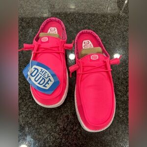 Hey Dude Women's Neon Pink Sneakers